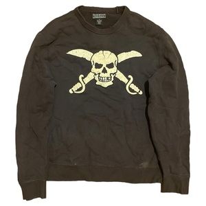Lucky Brand Vintage Inspired Crewneck Pirate Skull Sweater